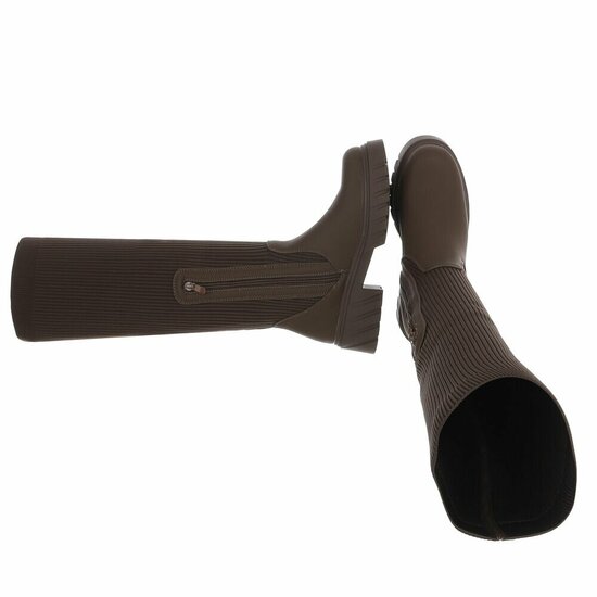 Hoge bruine textiel laars Chantelle