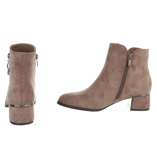 Bottines brunes kaki en daim Aurelia