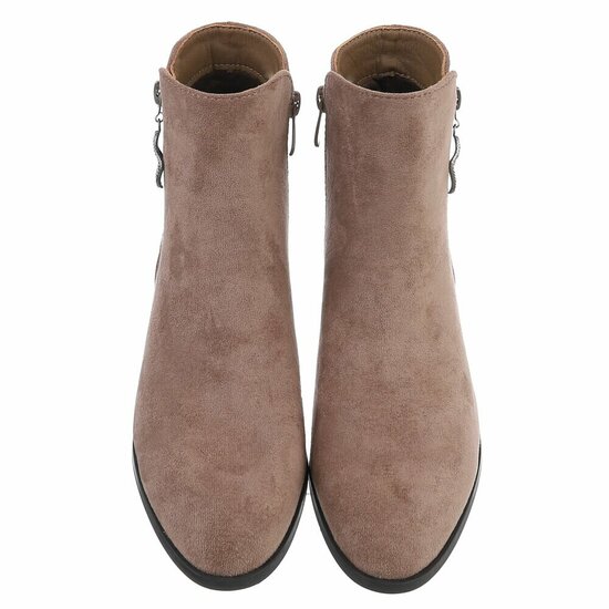 Bottines brunes kaki en daim Aurelia