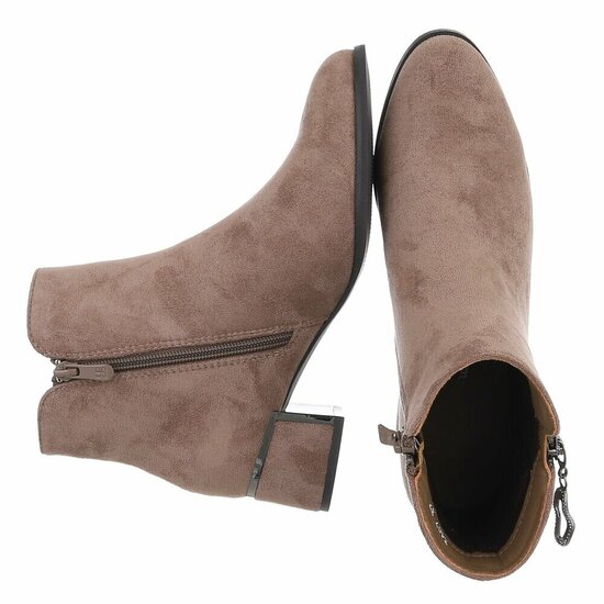 Bottines brunes kaki en daim Aurelia