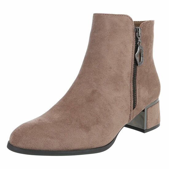Bottines brunes kaki en daim Aurelia