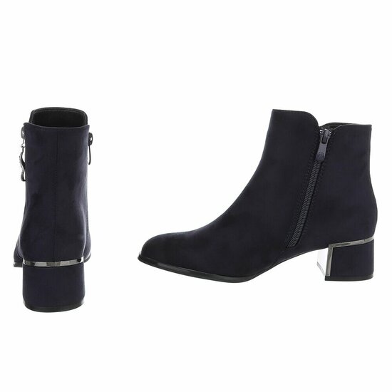 Bottines bleues foncées en daim Aurelia