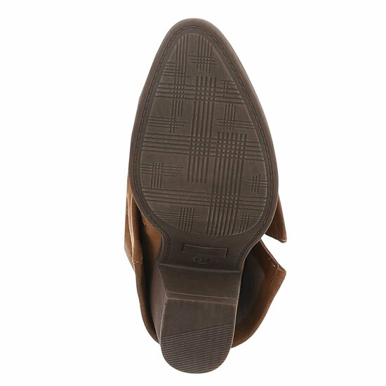 Camel daimen half hoog western-biker enkellaarsje Celisa