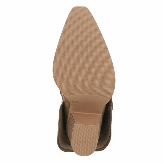 Hoge kaki bruin-beige laars met omslag Cailey 