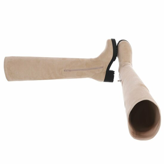 Beige hoge suede overknee laars Cenisa