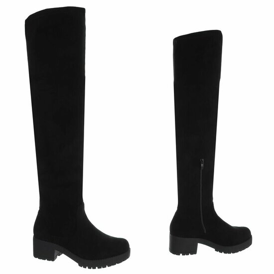 Zwarte hoge suede overknee laars Cenisa