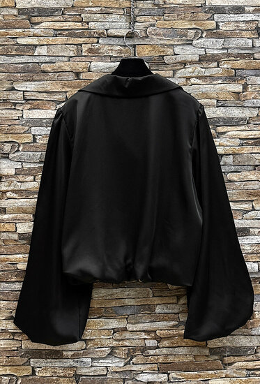 Chique zwarte blouse in satijn