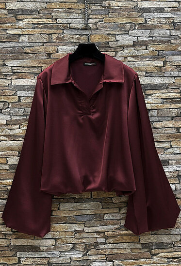 Chique bordeaux blouse in satijn
