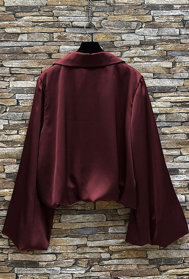 Chique bordeaux blouse in satijn