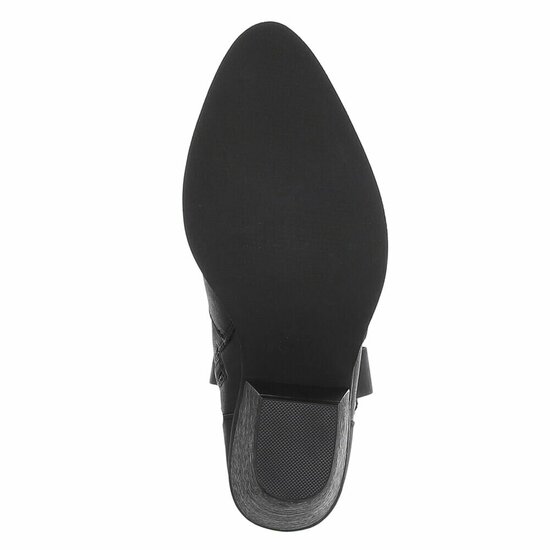 Zwart western-biker enkellaarsje Dorota