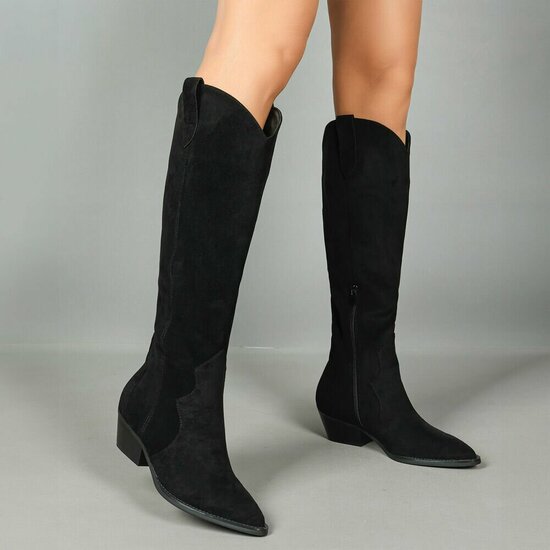 Zwarte hoge suede laars Jocelyne