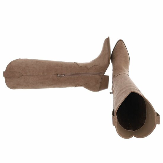 Kaki bruine hoge suede laars Jocelyne