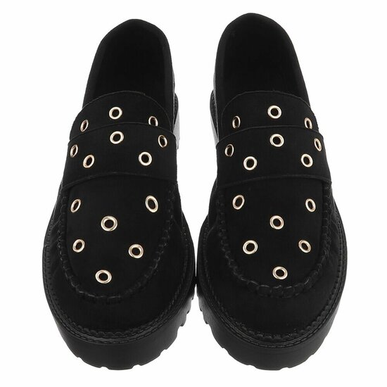 Zwarte suede mocassin Aneta