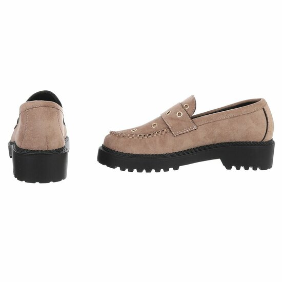 Kaki bruine suede mocassin Aneta