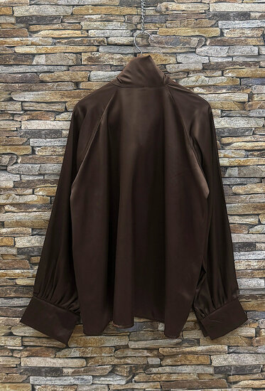 Trendy bruine blouse in satijn  SOLD OUT