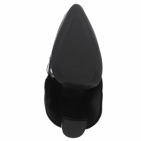 Hoge zwarte laars met omslag Chica