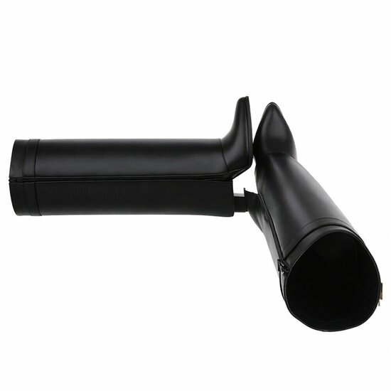 Hoge zwarte laars met omslag Chica