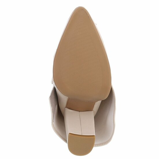Hoge beige laars met omslag Chica