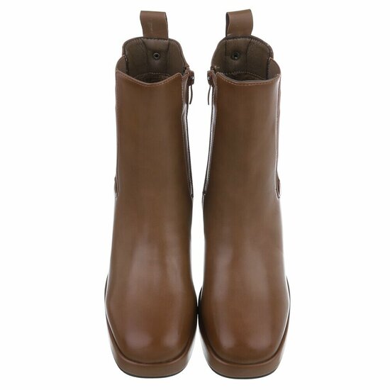 Bruin high heel enkellaarsje Veronica