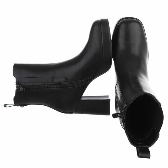 Zwart high heel enkellaarsje Veronica