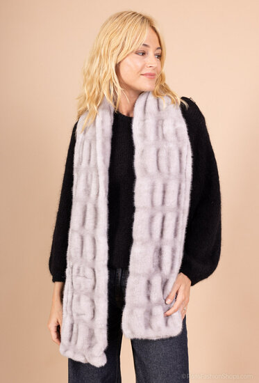 Grijze sjaal in imitatiebont