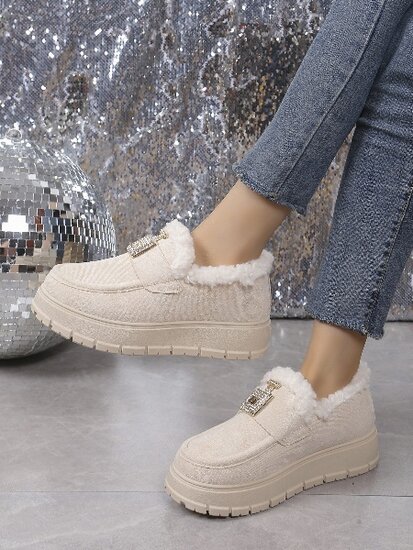 Beige daimen winter enkellaarsje Thirza