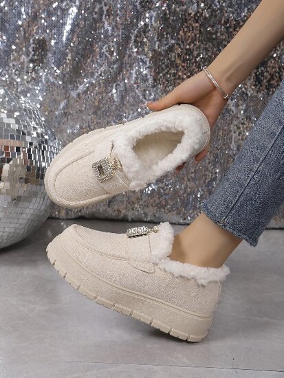 Beige daimen winter enkellaarsje Thirza