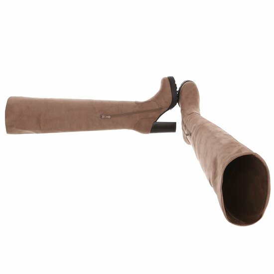 Kaki bruine hoge suede overknee laars Rilana