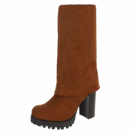 Camel hoge suede overknee laars Rilana