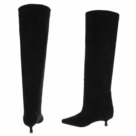 Zwarte suede overknee laars Kristel