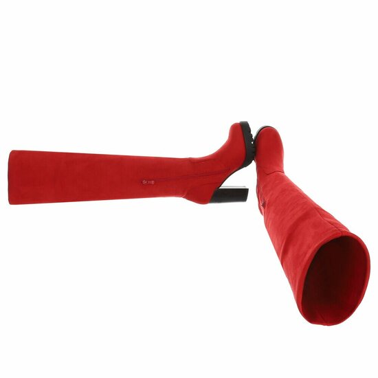 Rode hoge suede overknee laars Rilana