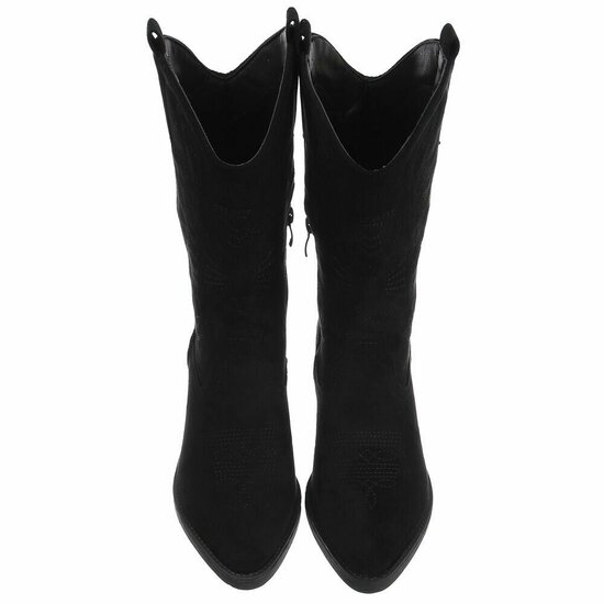 Half hoge zwarte suede western-biker laars Chilou