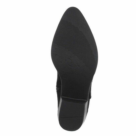 Half hoge zwarte suede western-biker laars Chilou