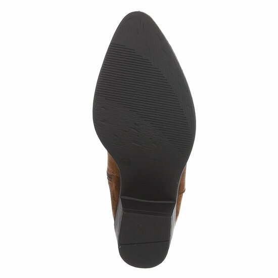 Half hoge donker bruine suede western-biker laars Chilou