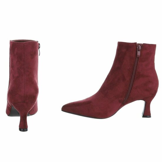 Bordeaux daimen enkellaarsje Adiva