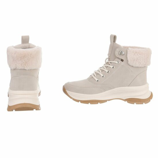 Beige hoge suede winter sneaker Imke