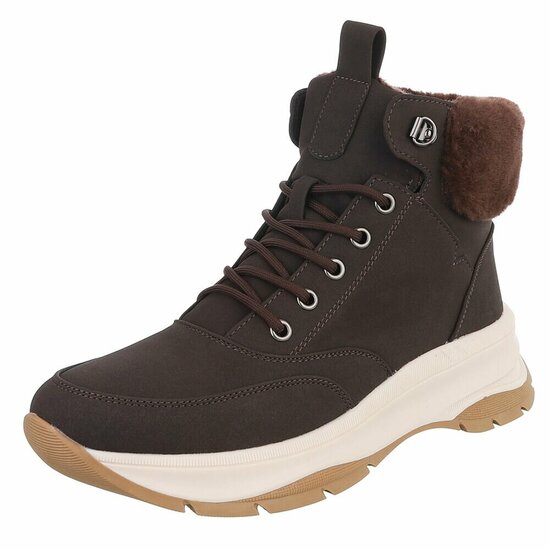 Bruine hoge suede winter sneaker Imke