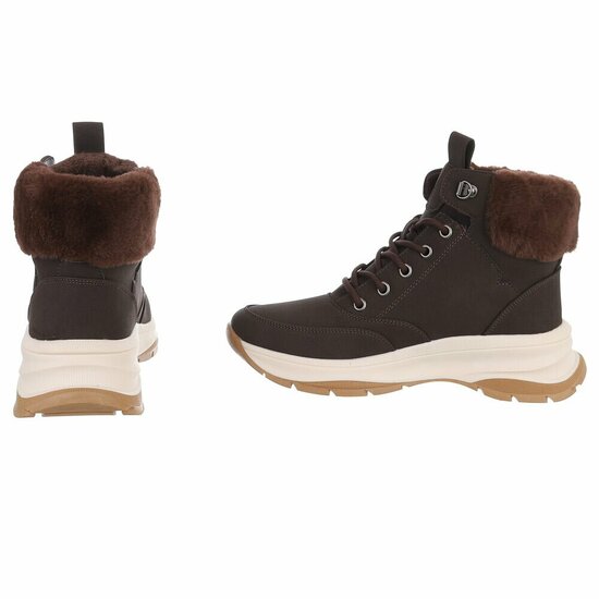Bruine hoge suede winter sneaker Imke