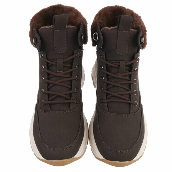 Bruine hoge suede winter sneaker Imke