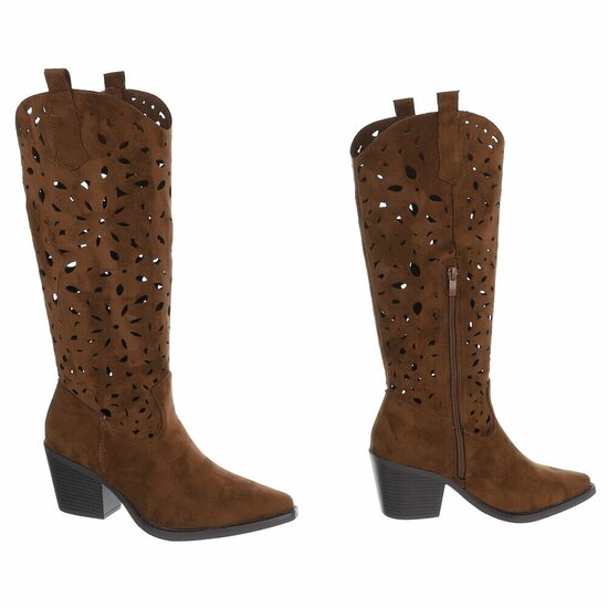 Halfhoge licht bruine daimen laars Cynthia