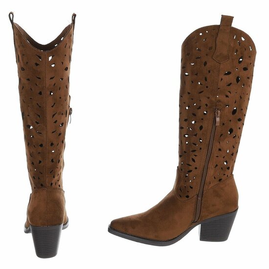 Halfhoge licht bruine daimen laars Cynthia