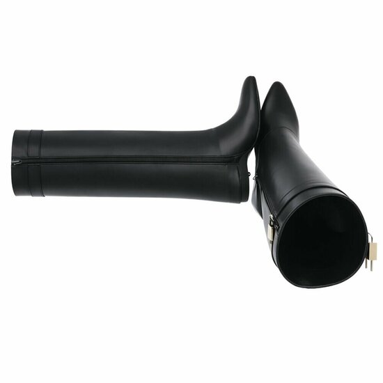 Hoge zwarte wedge laars met omslag Chalissa