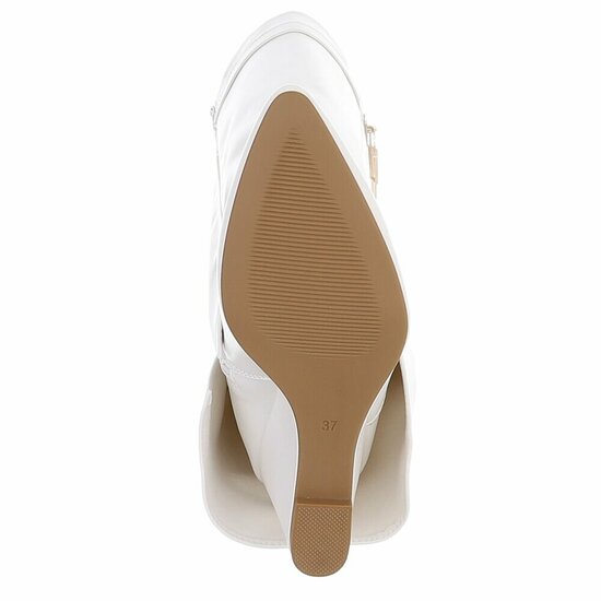 Hoge witte wedge laars met omslag Chalissa