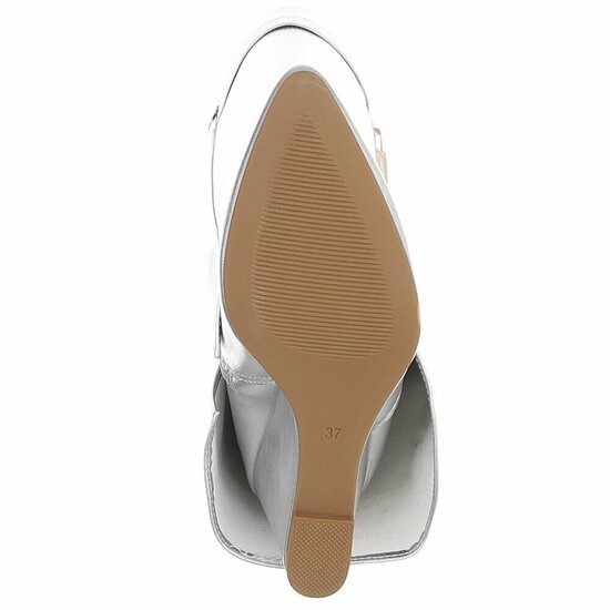 Hoge zilveren wedge laars met omslag Chalissa