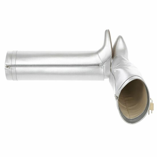 Hoge zilveren wedge laars met omslag Chalissa