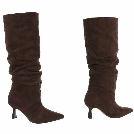 Donker bruine hoge suede laars Claar