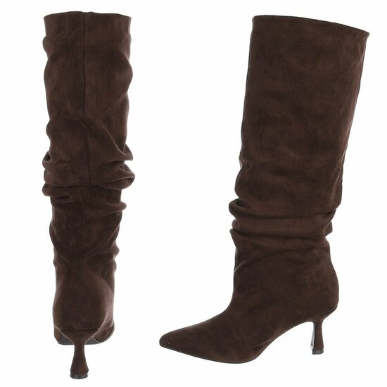 Donker bruine hoge suede laars Claar