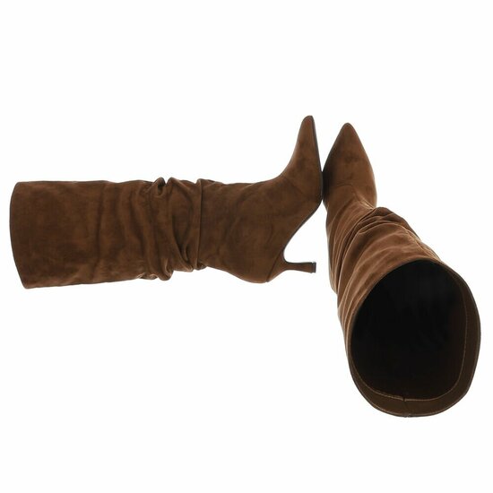 Licht bruine hoge suede laars Claar