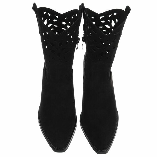 Zwart western-biker enkellaarsje Cherony