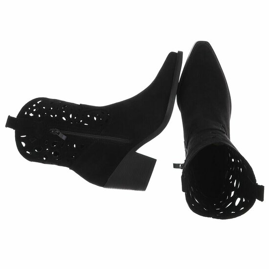 Zwart western-biker enkellaarsje Cherony